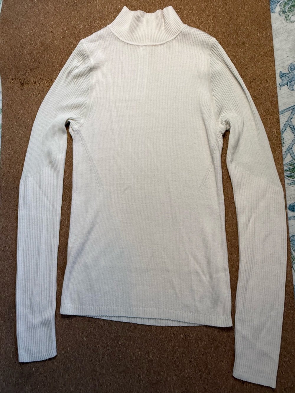 Lululemon Womens Cream Ribbed Long-Sleeve Sweater